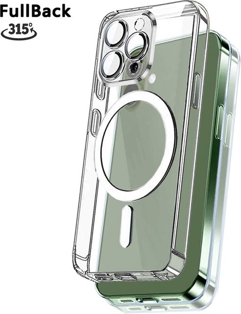 Magnetische Silikon und Acryl Schutzhülle für Apple iPhone mit MagSafe Unterstützung in Transparent - Bild 1