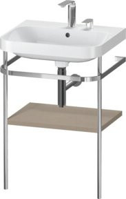 Duravit Möbelwaschtisch-Kombi Happy D.2 Plus in Weiß mit Metallkonsole, B/T: 57,5 x 49 cm - Bild 1
