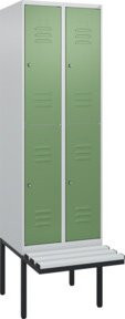 C+P Doppelstock-Spind Classic PLUS Sitzbank mit 2 Abteilen und Zylinderschloss, B/T/H: 212,0 x 60,0 x 81,5 cm - Bild 1