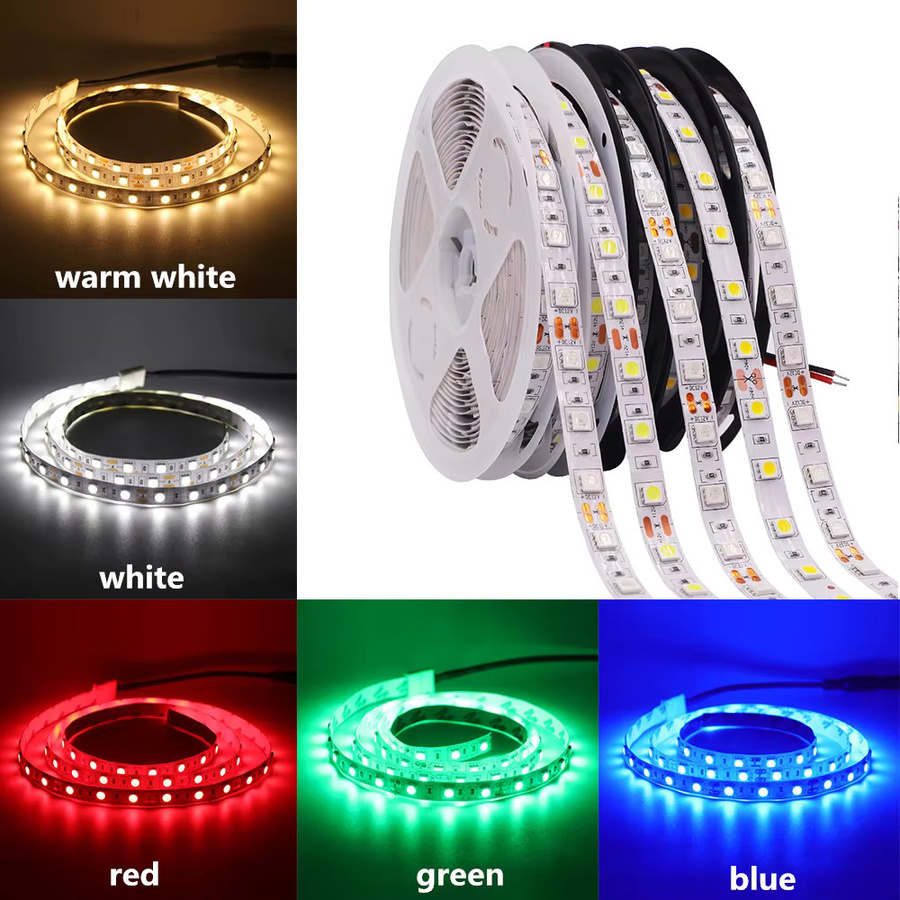 GAHADA RGB LED Streifen DC 12V Multicolour, 5m Länge, 60 LEDs/m, Wasserdichtes flexibles LED Lichtband für deine Indoor Dekoration - Bild 2