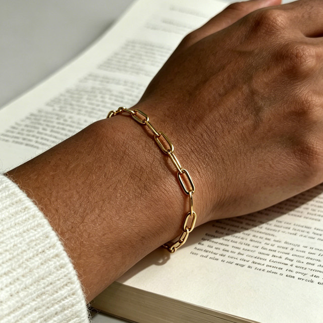 MECYLIFE Kettenarmband Edelstahl, Gold, Damen - Bild 1