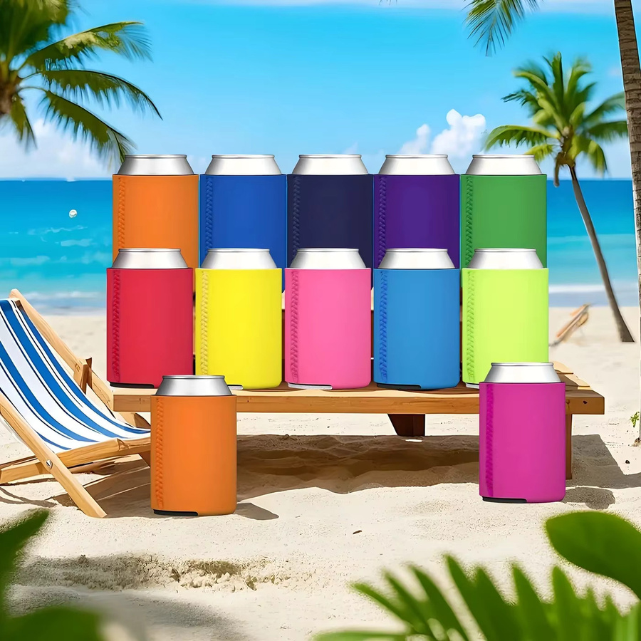 DUTRIEUX Faltbare Bierdosenkühlerhüllen aus Polyester, 10 Stück, isoliert und tragbar, Farbe: Blau - Bild 4