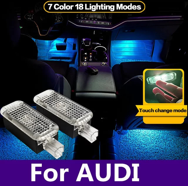 QYJSD RGB LED Auto-Innenraumbeleuchtung für Audi A1 A4 A5 A6 A7 A8 Q3 Q5 Q7 Q8 TT Fußraumbeleuchtung in Transparent - Bild 1