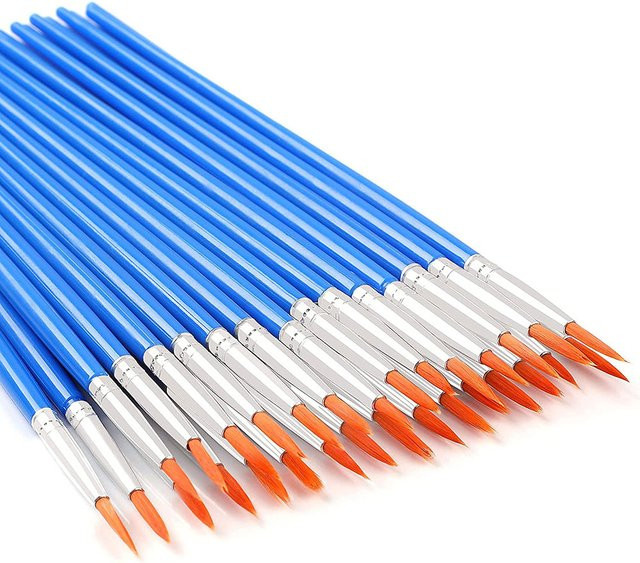 30 Stück Yutiars Flache Detailpinsel aus Nylon für Aquarell und Zeichnungen in Blau - Bild 1