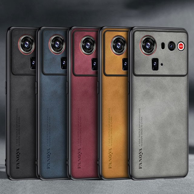 EUCAGR Luxus PU Leder Handyhülle für ZTE Nubia Z80 Ultra 5G in Braun, stoßfeste Silikon-Schutzhülle - Bild 1