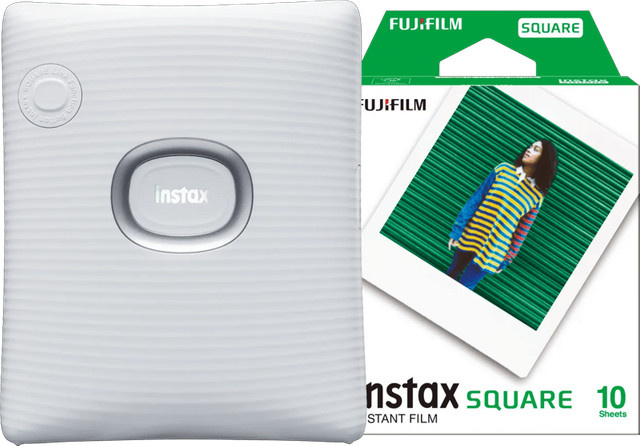 Fujifilm Instax Square Link Smartphone Drucker in Weiß inklusive 10 Stück Instax Square Film - Bild 1