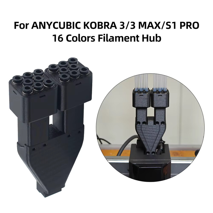 Anycubic 16-Farben-Filament-Hub für Kobra 3, 3 MAX und S1 PRO mit Mehrkanal-Umschaltung in Schwarz - Bild 4