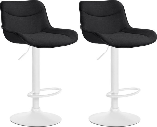 DELUKE 2er Set Barhocker RAGAD aus Stoff in Schwarz, höhenverstellbare Barstühle mit Lehne und 360 Grad Drehsitz, B/T/H: 49 x 51 x 85 cm - Bild 1