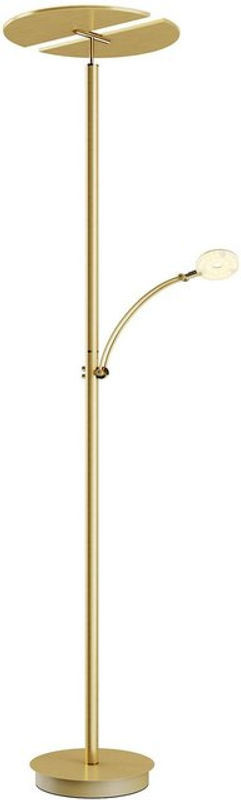 Dimmbare LED Stehlampe Anniki von Lucande aus Metall in Messing und Gelb - Bild 1