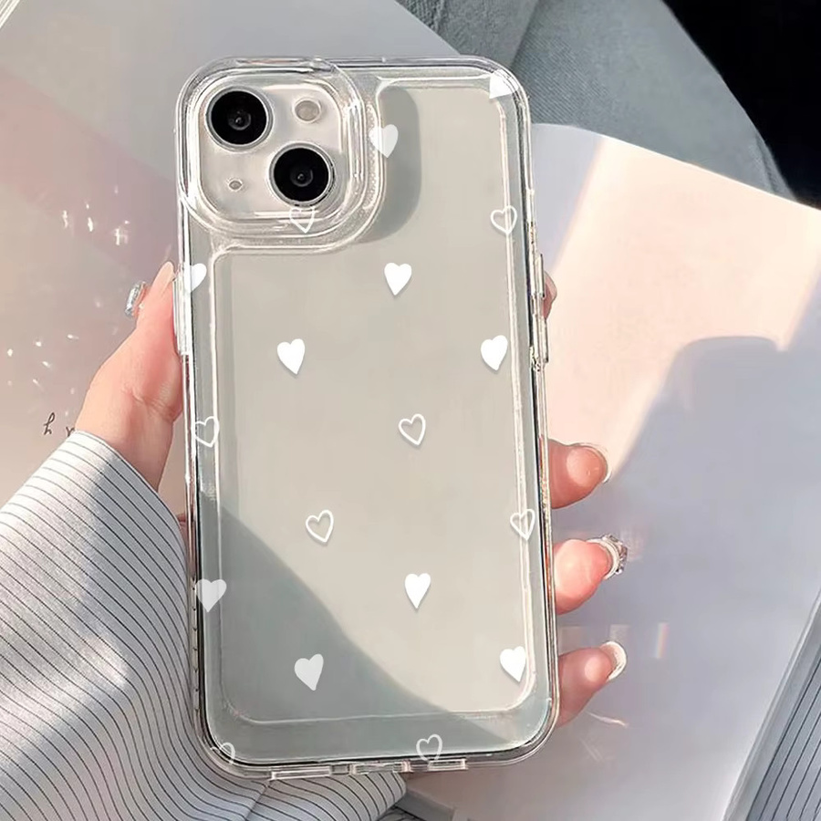 Transparente iPhone Hülle mit Love Heart Design für iPhone 11 bis iPhone 17 Pro Max - Bild 3