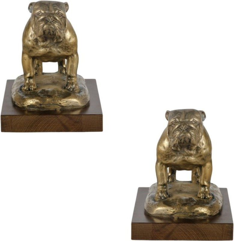 English Bulldog Figur Art-Dog in Braun und Gold als dekorative Hundestatue für dein Büro oder als Trophäe - Bild 1