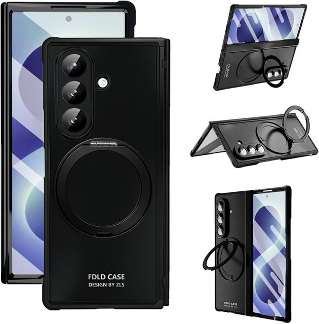 Samsung Handyhülle mit Schutzglas und Ringhalter für Galaxy Z Fold8 Ultra in Schwarz - Bild 1