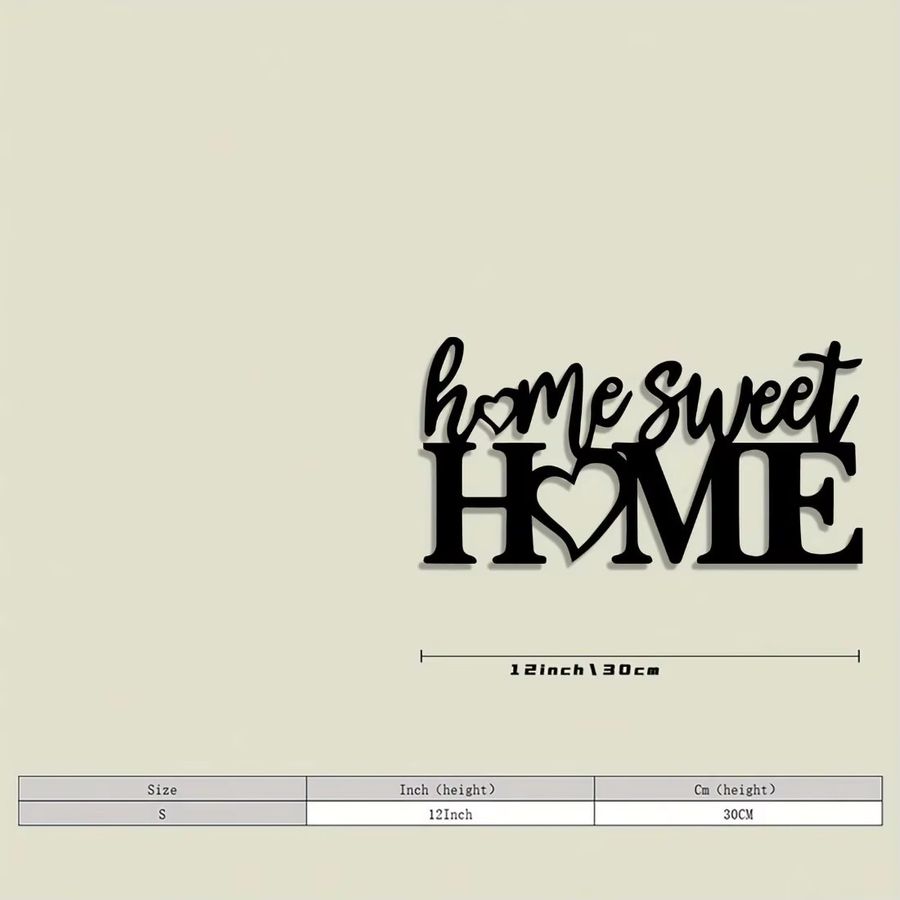 CIFBUY Vintage Wandkunst aus Metall Home Sweet Home Schild mit Herz-Dekor für Innen und Außen - Bild 2