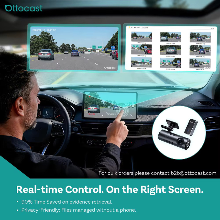 Ottocast Ottosafe Cam 2-in-1 Carplay und Android Auto Adapter mit Dashcam in Schwarz - Bild 3