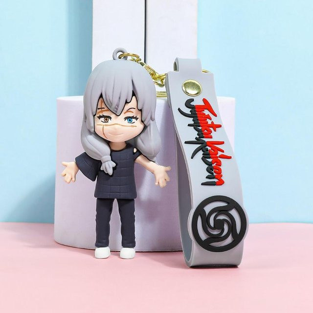 Jujutsu Kaisen Schlüsselanhänger Set, 3D Silikon, Anime Charaktere, gray - Bild 1