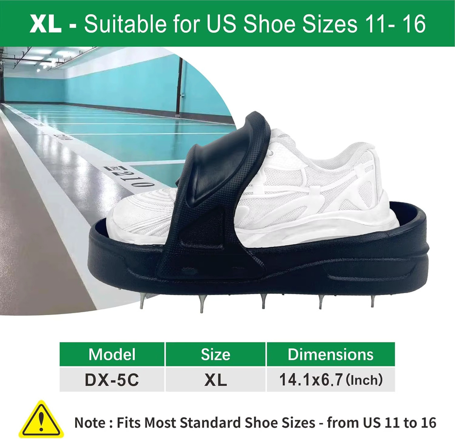 BEILU Spikes-Schuhe in Schwarz für Harzbeschichtungen und Epoxid-Decklacke auf Beton, Größe XL - Bild 3