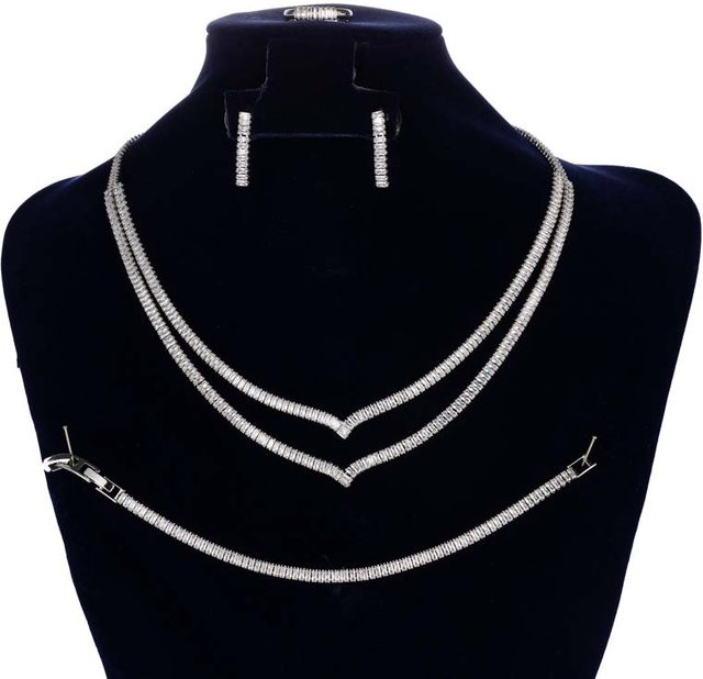Hadiyana Schmuckset, Zirkonia, Gold Farbe - Bild 1