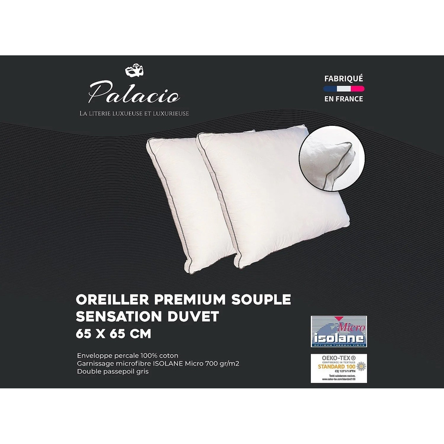 Vente-unique Kopfkissen Auxence in Weiß, Breite: 65 cm - Bild 2