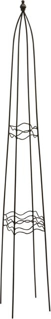 Eckige Rankhilfe Obelisk aus Stahl für Kletterpflanzen in Schwarz, Höhe: 120 cm, Breite: 15 cm, Tiefe: 15 cm - Bild 1