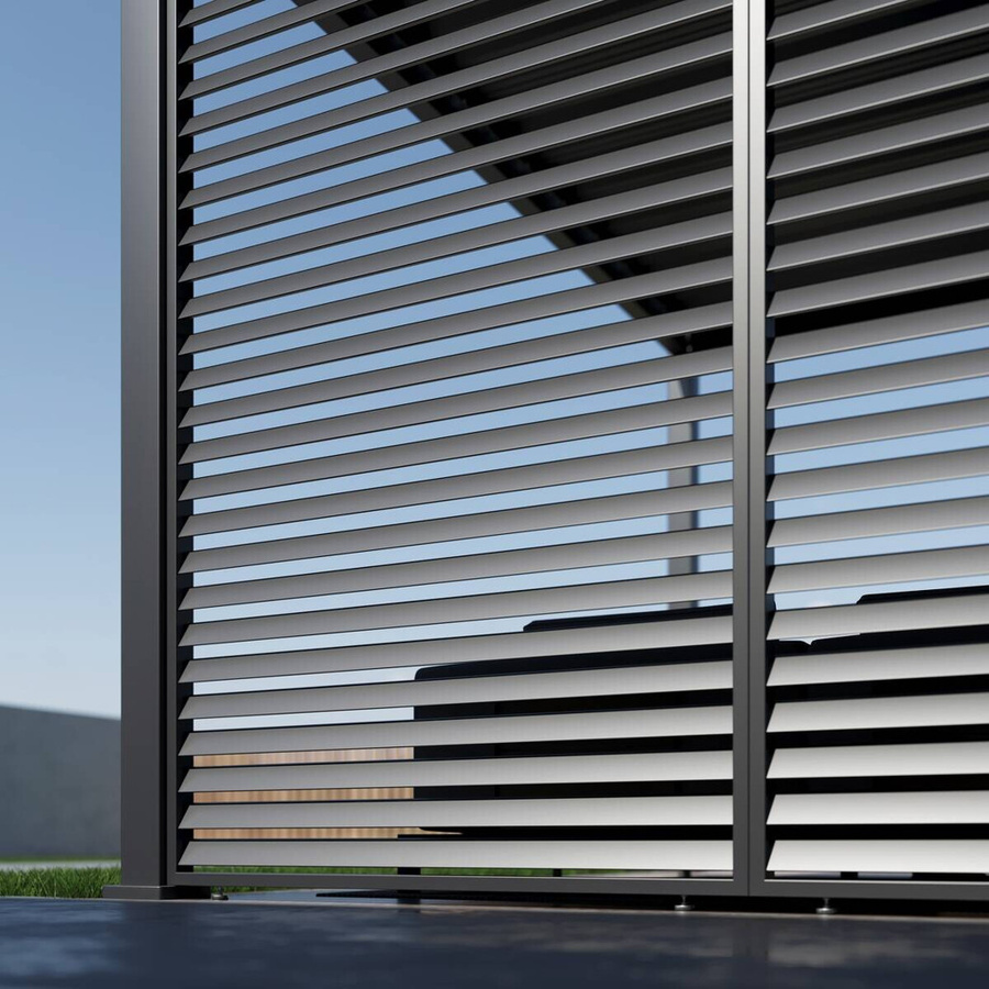 Paragon Outdoor Lamellen-Sichtschutz Grand Tuscan 12 für Pergola aus Aluminium, Grau, Breite: 114 cm, Höhe: 234 cm - Bild 5