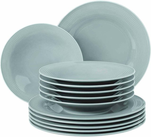 Seltmann Weiden Tafelservice Beat Color Glaze aus Porzellan, 12-teilig, Blau - Bild 1