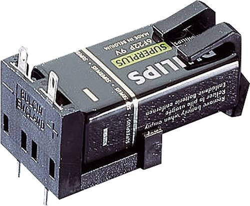 TRU COMPONENTS Batteriehalter für 2x 9V Block mit Lötanschluss, Schwarz, B: 65 mm, T: 37 mm, H: 21,5 mm - Bild 1