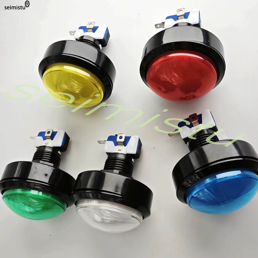 Seimistu Arcade-Taste LED-Lichtlampe, runder Videospiel-Drucktastenschalter mit LED-Beleuchtung, Durchmesser: 6 cm, Farben: Blau oder Mehrfarbig - Bild 4