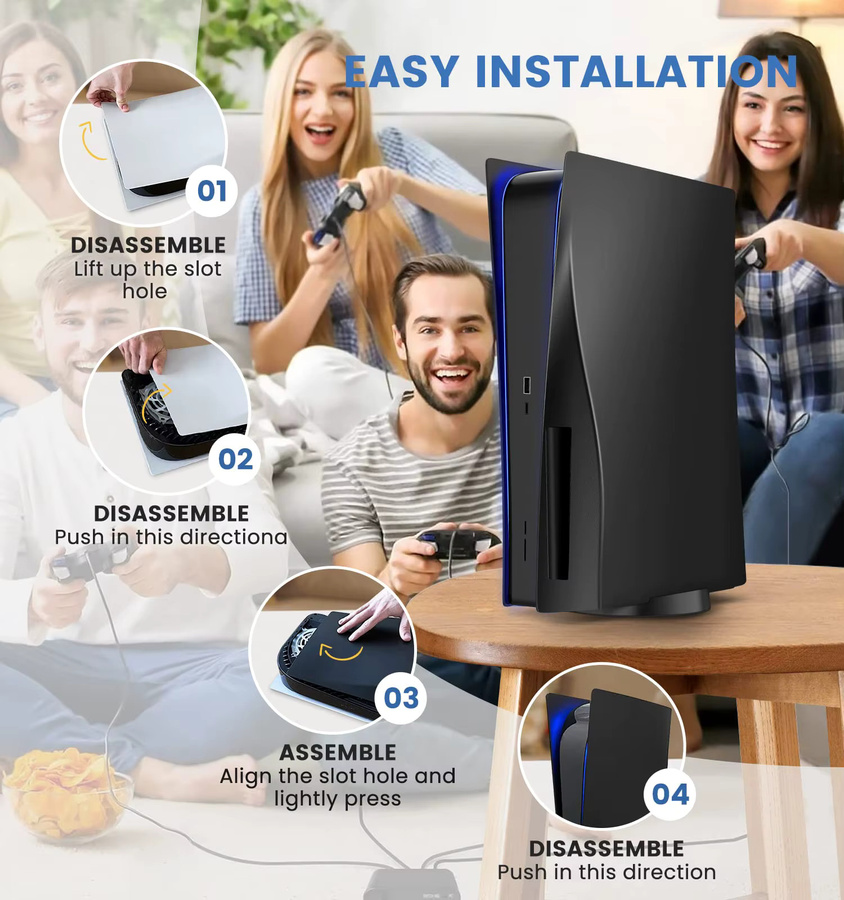 Sony PlayStation 5 Ersatz-Frontplatten für Disc-Modelle in Blau und Schwarz - Bild 5