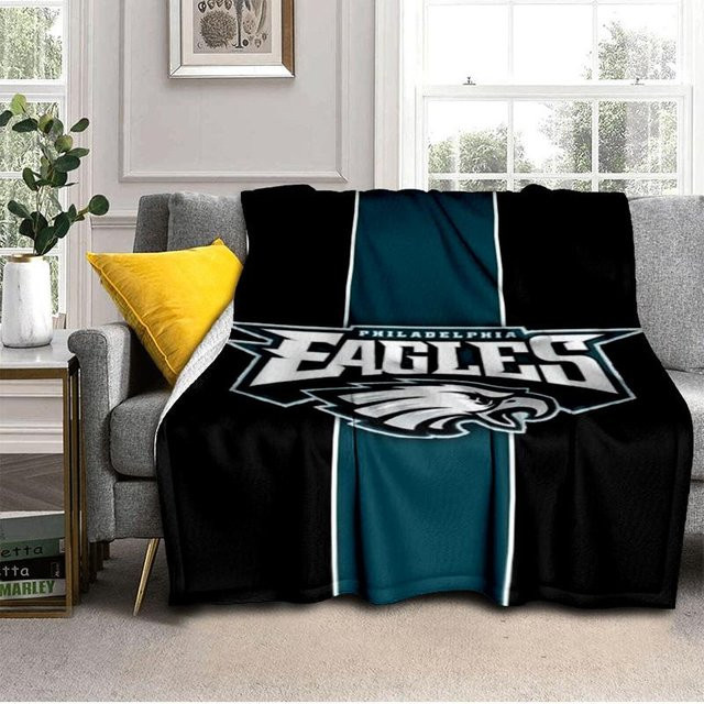 Philadelphia Eagles Flanell-Outdoor-Decke von Happiness Goods B in Schwarz, B/H: 75 x 90 cm - Bild 1