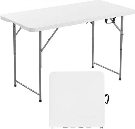 VEVOR Klapptisch Buffettisch als tragbarer Allzwecktisch in Weiß mit verstellbarer Höhe und integriertem Griff, Breite: 122 cm - Bild 1