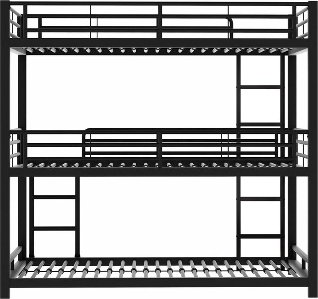 okwish Etagenbett aus Metall in Schwarz, B/T/H: 90 x 200 x 191 cm (ohne Matratze) - Bild 1