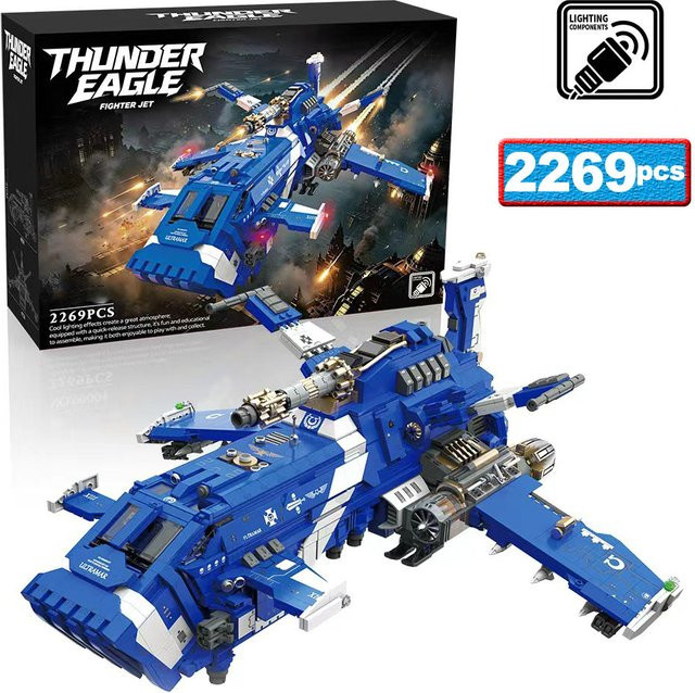 ZKZC SThunder Fighter Modellbausatz, mit LED, 2269 Teile, ab 8 Jahren - Bild 1