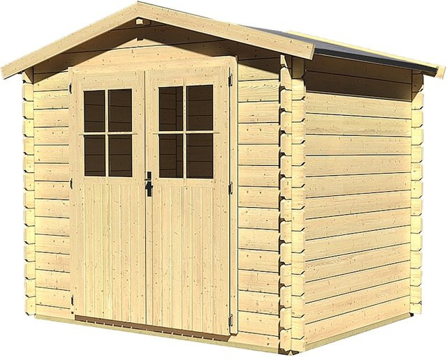 Karibu Blockbohlenhaus Skandi 1 naturbelassen inklusive Fußboden und Dacheindeckung - Bild 1