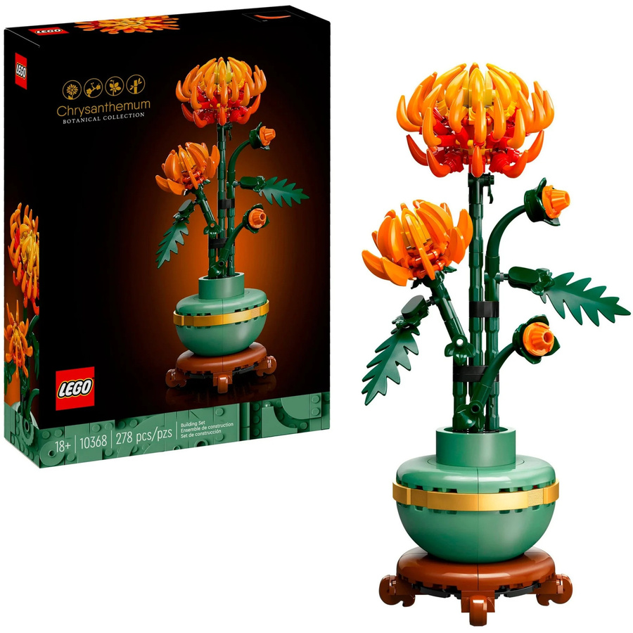 LEGO Icons 10368 Chrysantheme Dekoration Pflanze in Orange und Grün - Bild 2