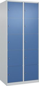 C+P Schließfachschrank Classic PLUS mit 2 Abteilen in Grau und Blau, B/T/H: 80 x 50 x 185 cm - Bild 1