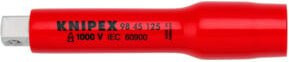 Knipex Verlängerung mit Innen- und Außenvierkant 1/2 Zoll, 125 mm, rot - Bild 1