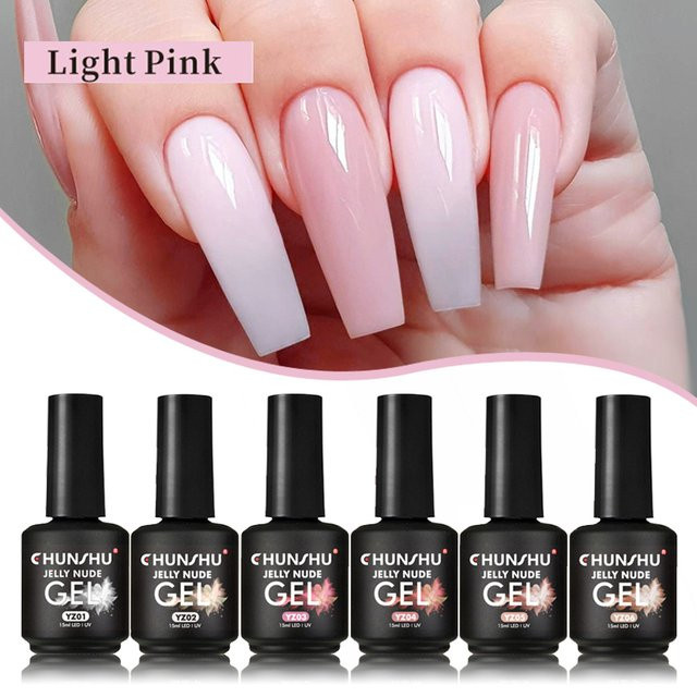 CHUNSHU Jelly Nude Gel Nagellack, 15 ml, Rosa, Glänzend - Bild 1