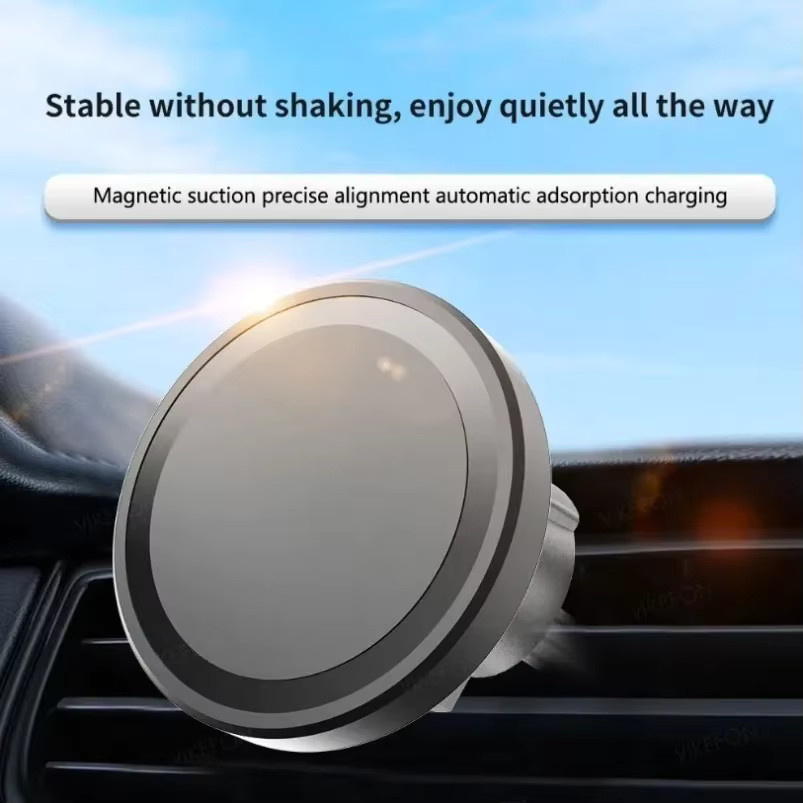 VIKEFON Magnetische Auto Handyhalterung mit 15 W kabellosem Ladegerät für MagSafe iPhone, Weiß, Luftauslass-Halterung - Bild 2