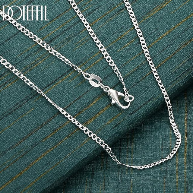 DOTEFFIL Halskette 925 Sterlingsilber, 45 cm, Unisex, grau - Bild 1