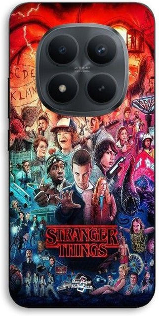 MANIACASE Handyhülle für Xiaomi Redmi Note 15 Pro Plus 5G aus Silikon TPU im Stranger Things S4 Design, Schwarz/Multicolor - Bild 1