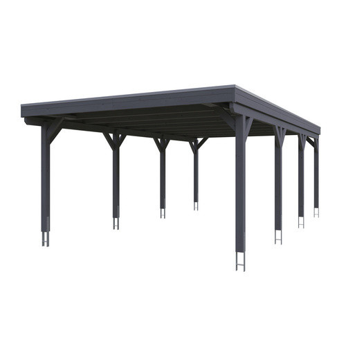 Skan Holz Carport Grunewald aus Fichte mit EPDM-Dach in Grau, Breite: 427 cm, Tiefe: 796 cm, Höhe: 251 cm - Bild 4