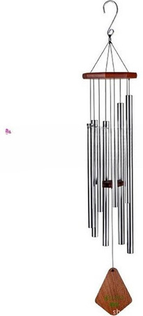 Nature's Melody Akkord Windspiel aus Metall mit 8 Rohren in Bright Silver
