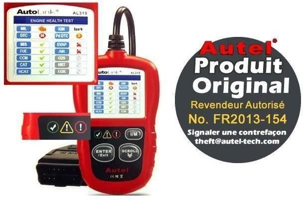 Autel OBD2 Diagnosegerät Auto Link AL319 in Rot - Bild 1