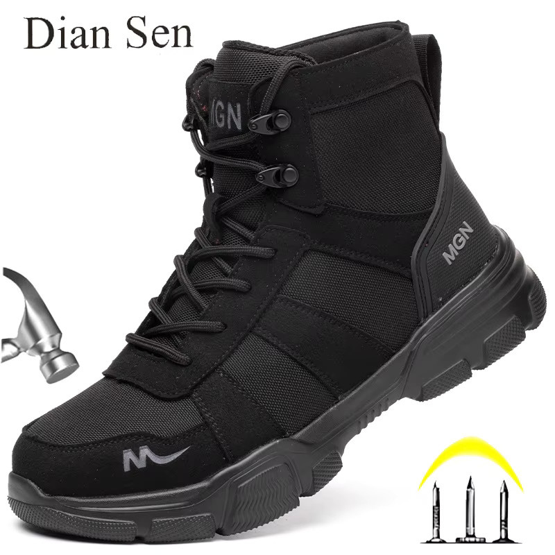 Kankeirr Arbeitsstiefel in Schwarz mit Stahlkappe und rutschfester Sohle für Herren und Damen - Bild 1