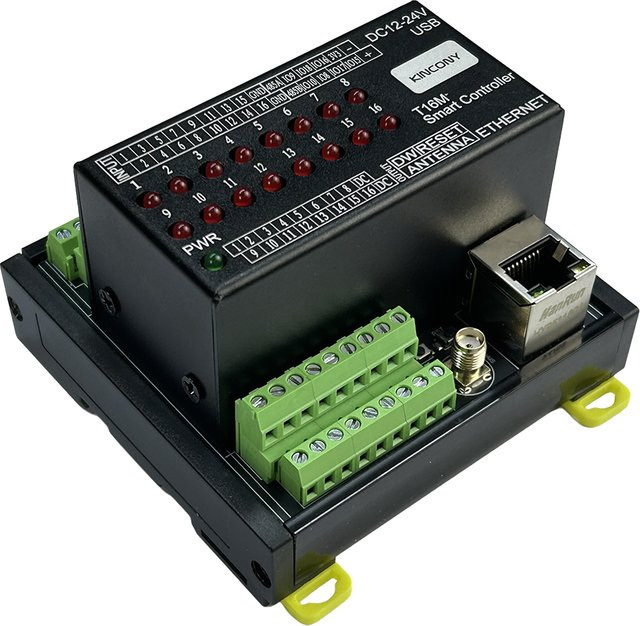 KinCony T16M ESP32 Tiny Ethernet WLAN-Controller in Schwarz für Home Assistant Esphome Tasmota MQTT RS485 Modbus KCS V3 - Bild 1