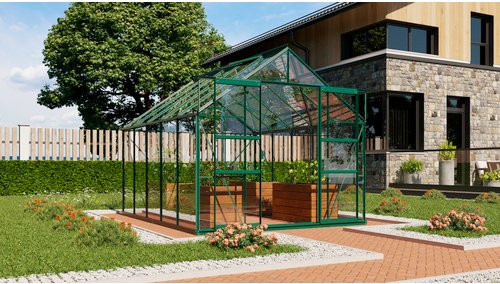 VITAVIA Gewächshaus Mars Plus 8300 in Grün mit Aluminiumrahmen, B/H/L: 257 x 232 x 321 cm - Bild 1