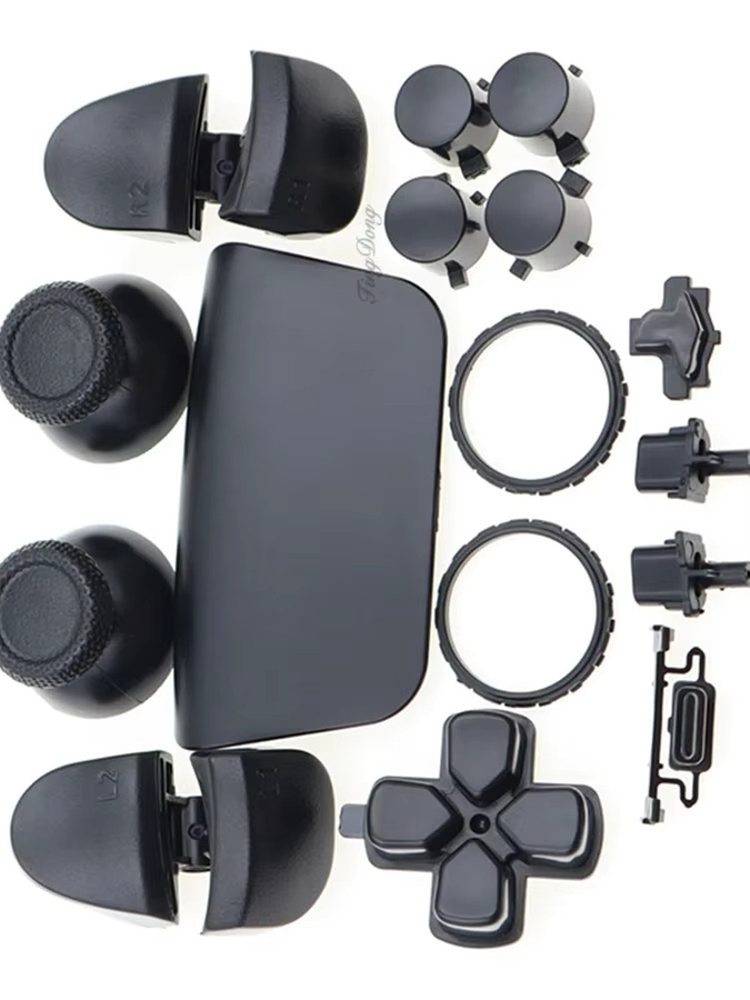 TingDong Ersatzteil-Set für PS5 V3.0 BDM-030 Controller in Schwarz mit Joystick-Kappen, Trigger-Tasten und Aktionstasten - Bild 3