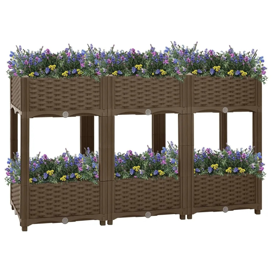 Hochbeet furnicato aus Polypropylen in Braun, B/T/H: 120 x 40 x 71 cm - Bild 2