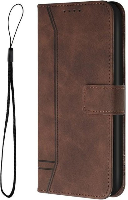 Stoßfeste Klapp-Lederhülle mit Kartenfach für Oukitel C25 C50 C51 C53 WP50 WP52 5G in Braun - Bild 1