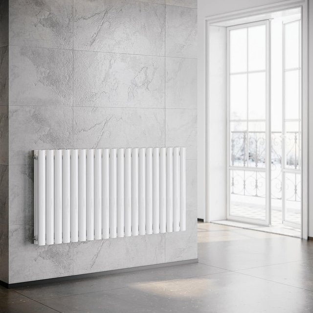 SONNI Röhrenheizkörper Wandheizkörper mit Mittelanschluss in Weiß, H: 60,0 cm, B: 118,0 cm - Bild 1